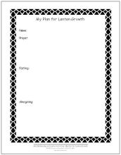 Plan for Lenten Growth