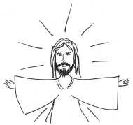 Jesus with arms out - Ann Tristani